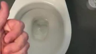cruising In public toilets wanking my hard cock with big cumshot 