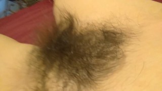  CURLY Mega HAIRY Pussy Pink Clit Clitoris Finger Penetration Giggle