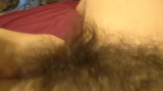  CURLY Mega HAIRY Pussy Pink Clit Clitoris Finger Penetration Giggle
