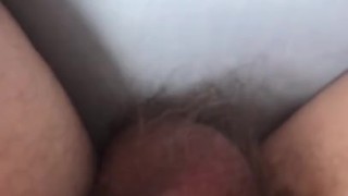 Big hairy balls & big head wanking