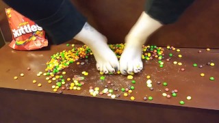barefoot skittles stomping