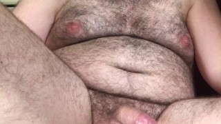 Chubby boy rides big dildo