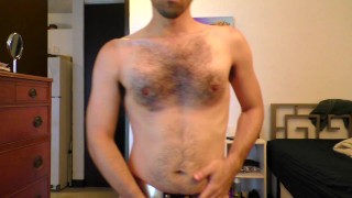 Horny guy playing with nipples