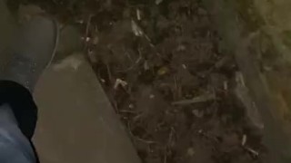 Wanking in public back street nearly got caught 