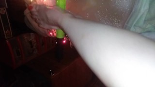 Young Milf MOANS during feet soak and pampering -Feet Fetish 