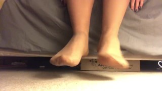 Sexy size 6 feet in nylons
