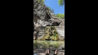 Sanuk Sandals in the water stream!