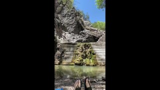 Sanuk Sandals in the water stream!