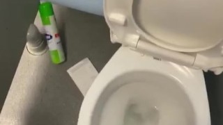 Cruising in Public toilets wanking my hard cock in public 