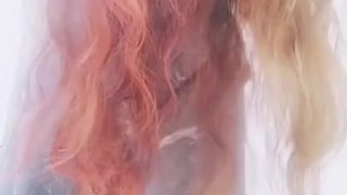 E-girl showing everything on Tik Tok