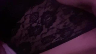 Masturbating in my sexy black underwear