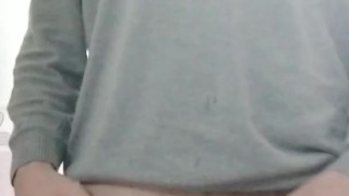 Solo male Masturbation on bathroom 