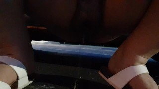 Pissing in a parking lot