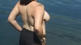 Swimming topless