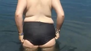Swimming topless