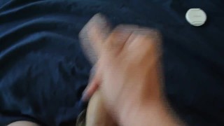 Staining My Bed Sheets with a Massive Cumshot Before a Shower. 