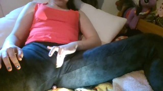 Post-workout masturbation and pissing through trousers