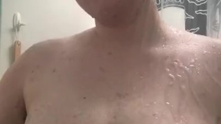 Shower time for chubby trans whore