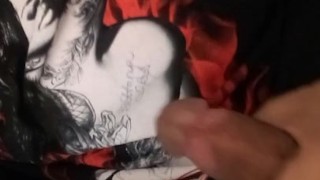 Stroking my big Latino dick in my favorite Brittanya shirt