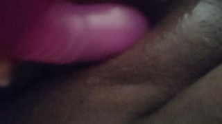 Black wet pussy playing with Toy