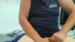 Nash Freer sits on Mr Cucumber