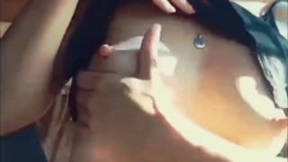 Lactating MILF tits leaking milk | Watch me play with my huge nipples! 