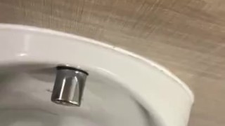 Cruising In public toilets wanking my dick with big cumshot 