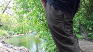 Mofo2121 peeing in the creek