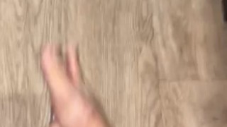 Nash Freer lotions up his feet