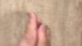 Nash Freer lotions up his feet