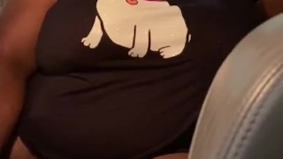 Masturbating for hubby in the backseat of the car before we go shopping 