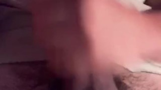 Quickie jerk off with explosive cum