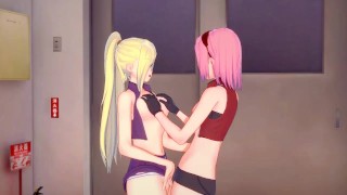 [Natuto] Ino x Sakura(3d hentai)