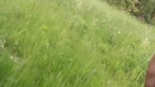 Taking the dick out for a walk & piss.