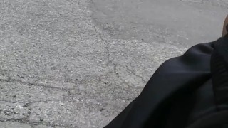 Taking the dick out for a walk & piss.