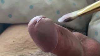 Sensitive Dick Edged With Makeup Brush