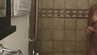 Hot & Sweaty MILF Showers Off