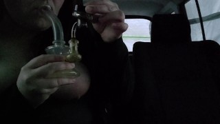 Tits out while smoking a dab