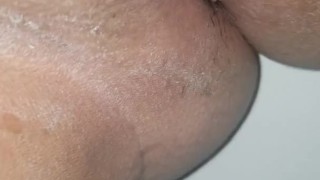 Close up solo masterbating before bed