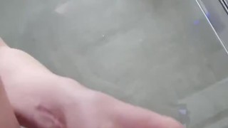 Wearing my new metal cockring and ballstretcher at the same time and playing with it