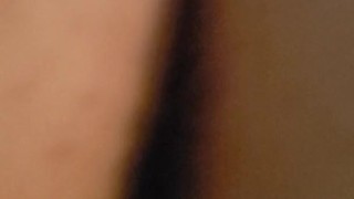 Fingering my BBW wife's tight pussy. Panties moved down 