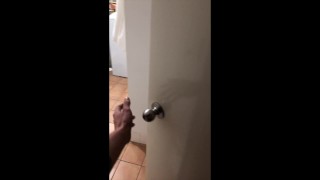 my step sister while she pees (busted)