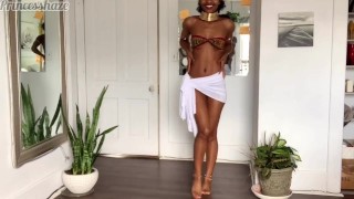 Solo Female Masturbation— Sensual Strip Tease ended with an Intense Orgasm 