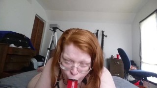 Pale Chubby Goth Girl Smears Her Black Lipstick All Over Your Dick