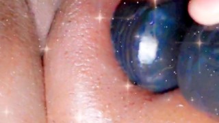 Juicy wet pussy vs vibrator