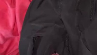 Masturbating over my boxers with big cumshot 