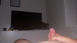 Wanking my big cock (big cumshot)