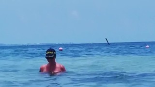 Julia Ann topless at the beach