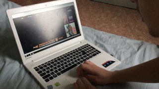 Caught stepbrother For Jerk Off On Her Porn & Give Him A Birthday Blowjob