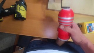 【高画質4Ｋ】○ガテン系が作った電動オナホール試験運転失敗